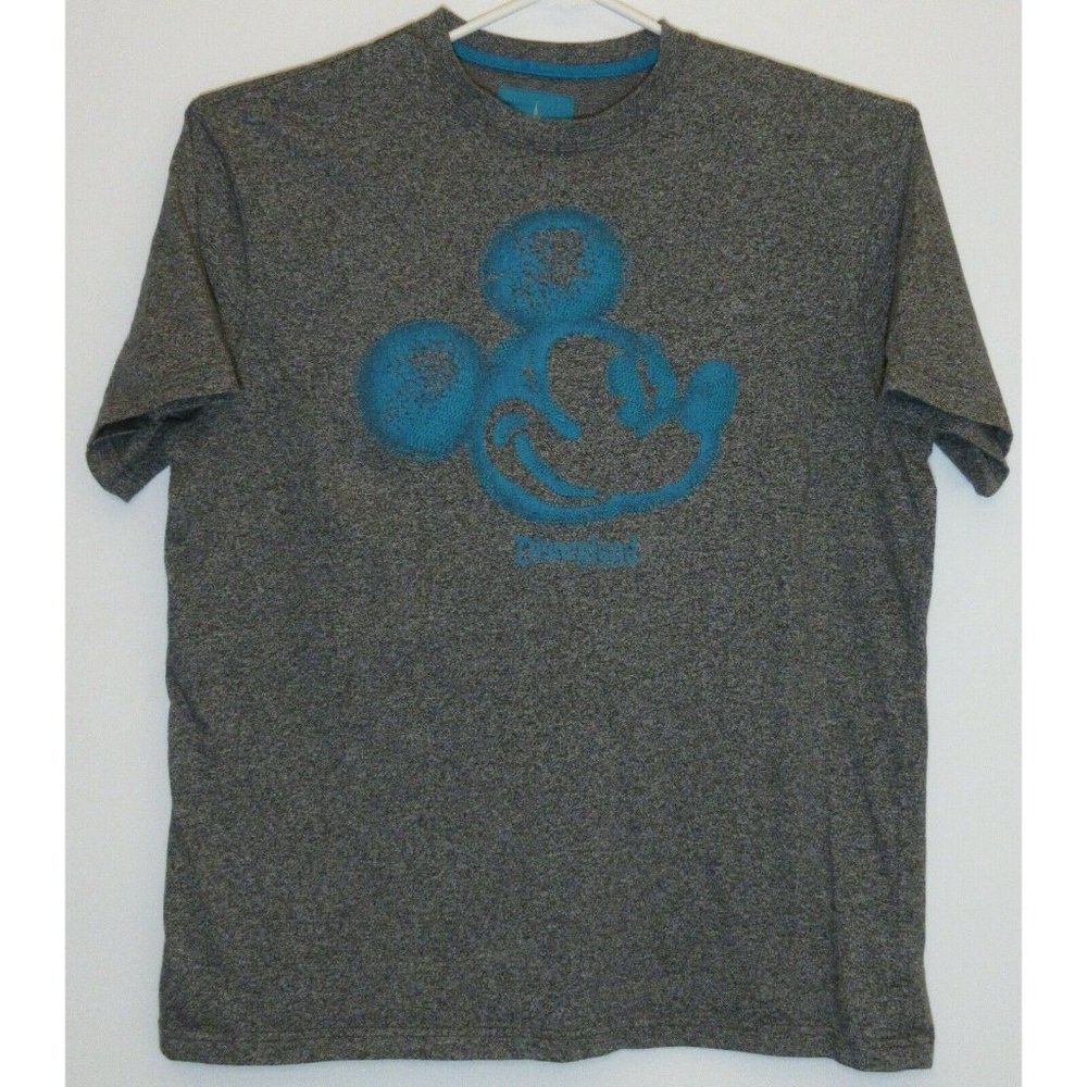 Disney Parks Mouse 1928 Mickey Mouse Men L Heather Gray Blue Authentic T-Shirt